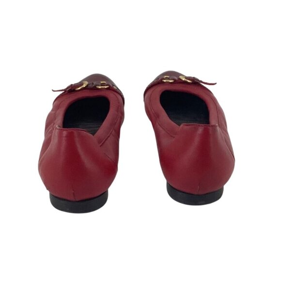 AGL Attilio Giusti Leombruni Monika Cap Toe Red Leather Ballet Flats Sz 9.5 - Picture 2 of 7